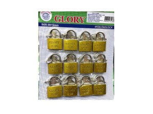 CADEADO GLORY 38MM CARTELA C/12